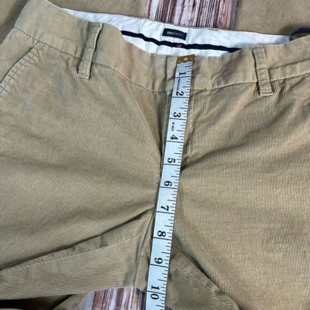 Vintage GAP Y2K Size 6 Tan Boot Cut Flare Low Rise Stretch Corduroy Pants 30x30 - Picture 9 of 15